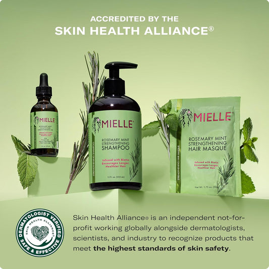 Mielle Organics Rosemary Mint Strengthening Edge Gel For Sleeking And Taming Hair, 57 g, White